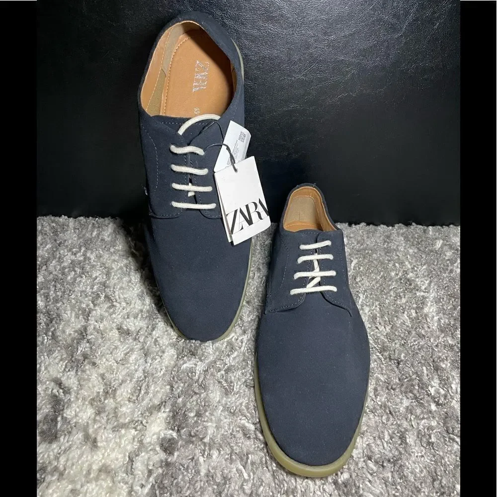 NWT Zara Soft Split Leather Derby Shoes